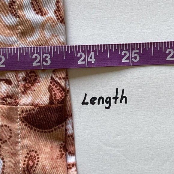 LC Lauren Conrad Blouse White Coral Damask Bow Tie Bell Sleeves Size XL - Picture 9 of 12